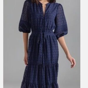 SHOSHANNA Grand Blue Patterned Dress